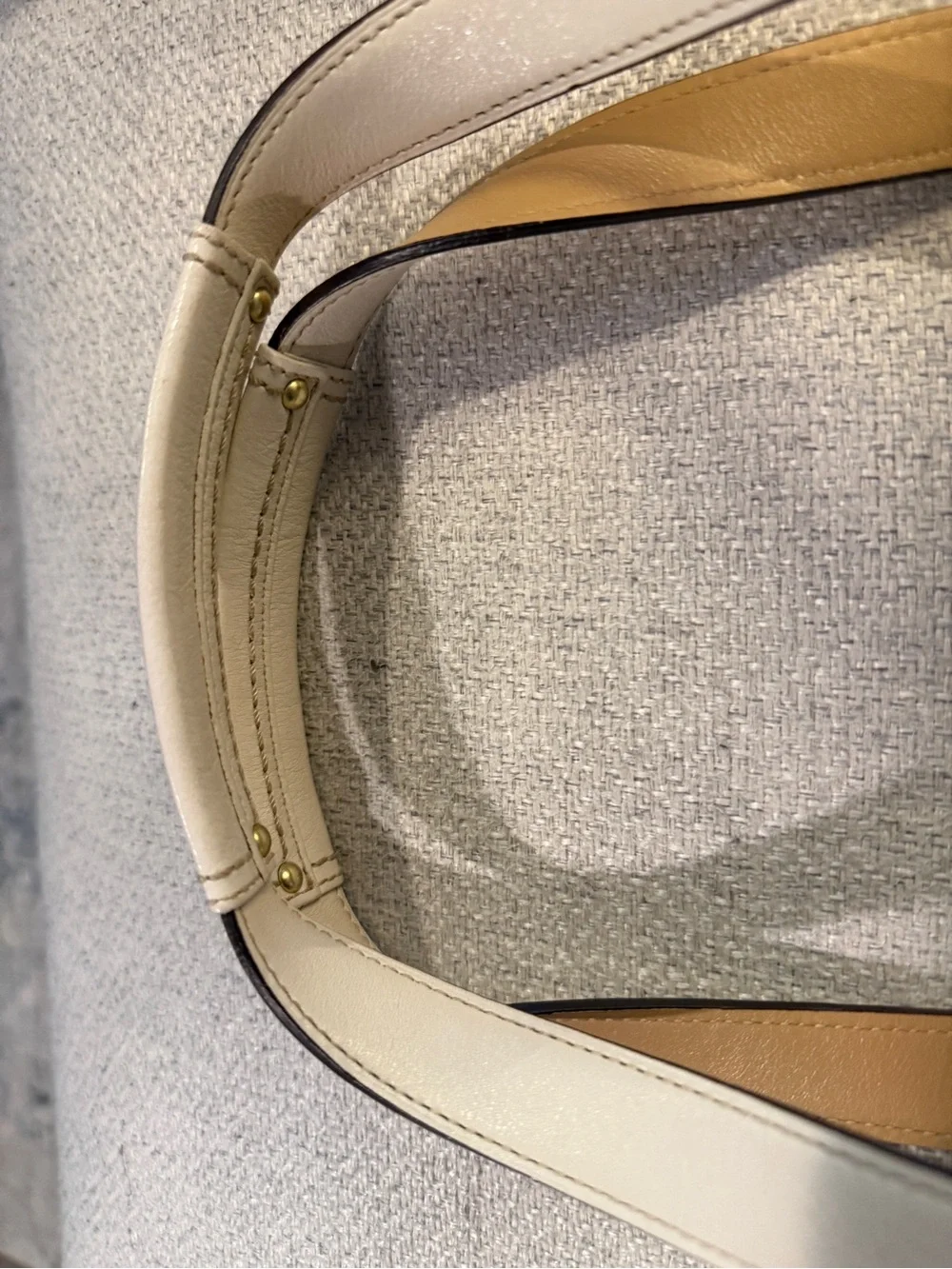 Coach Cream and Brown Striped Signature Tote Shoulder Bag